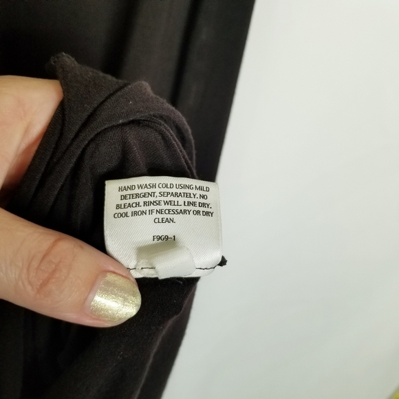 EILEEN FISHER Black Faux Wrap Tank Midi Dress Size Medium - Picture 13 of 13